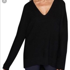 Athleta Merino V-neck black sweater